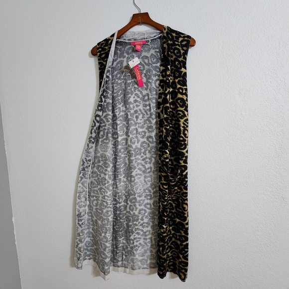 Catherine Malandrino Leopard Print Duster Vest, NEW W Tags, Small, Deep Pockets - Picture 6 of 14